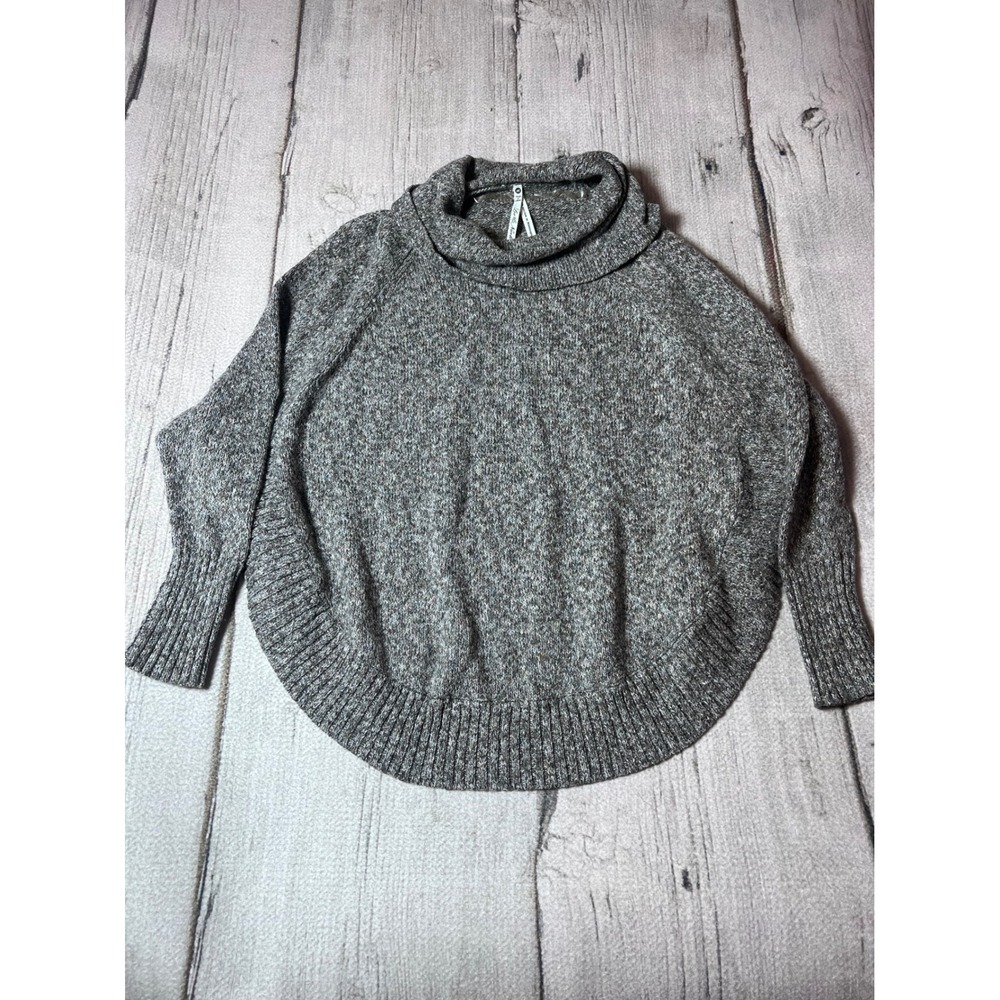 Lea & Nicole‎ Women Gray Speckled Turtleneck Sweater Poncho Oversized M